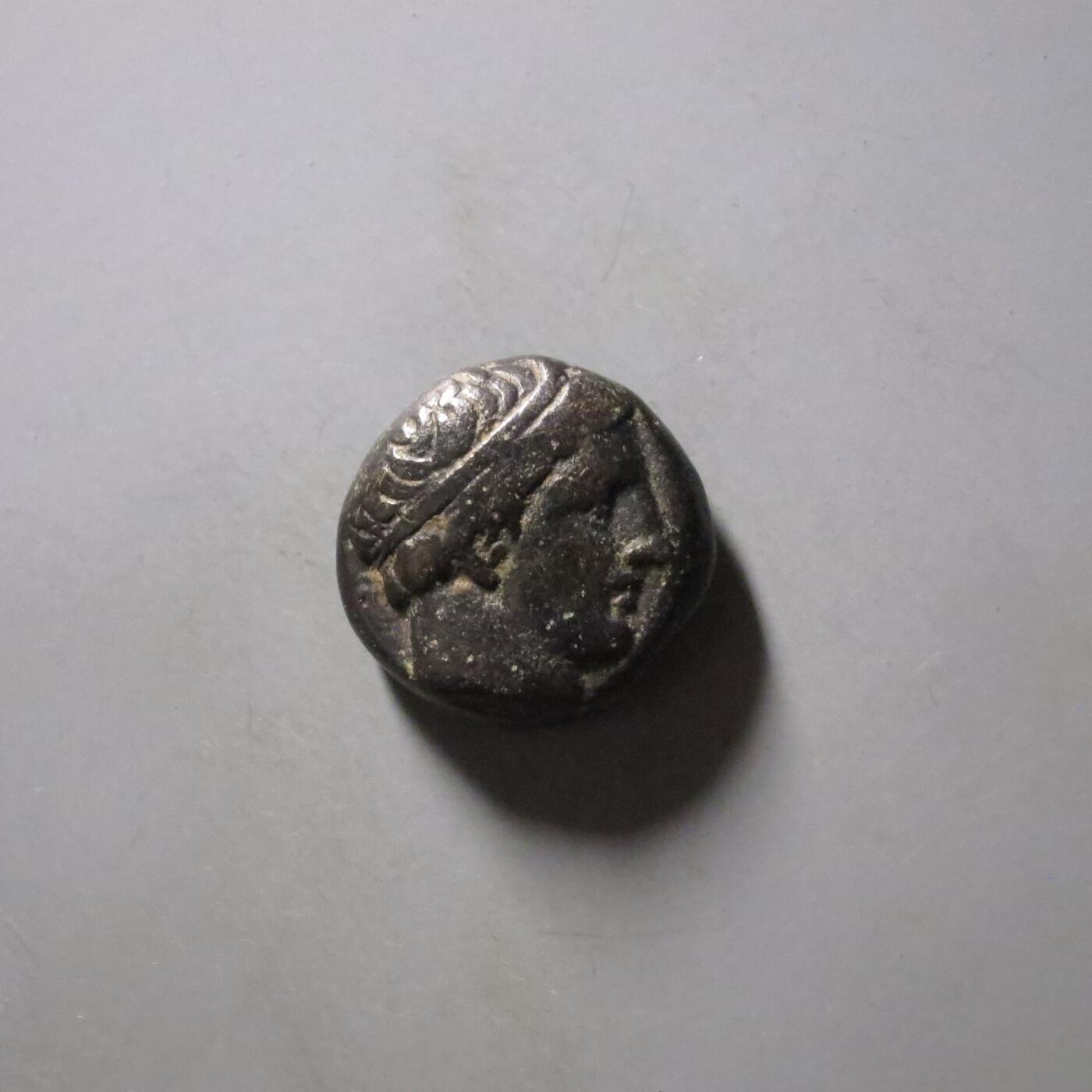 七河·世界钱币杂件水晶矿标小拍（总第28期） （25）k567古希腊马其顿王国 腓力二世铜币 华夏评级XF40 