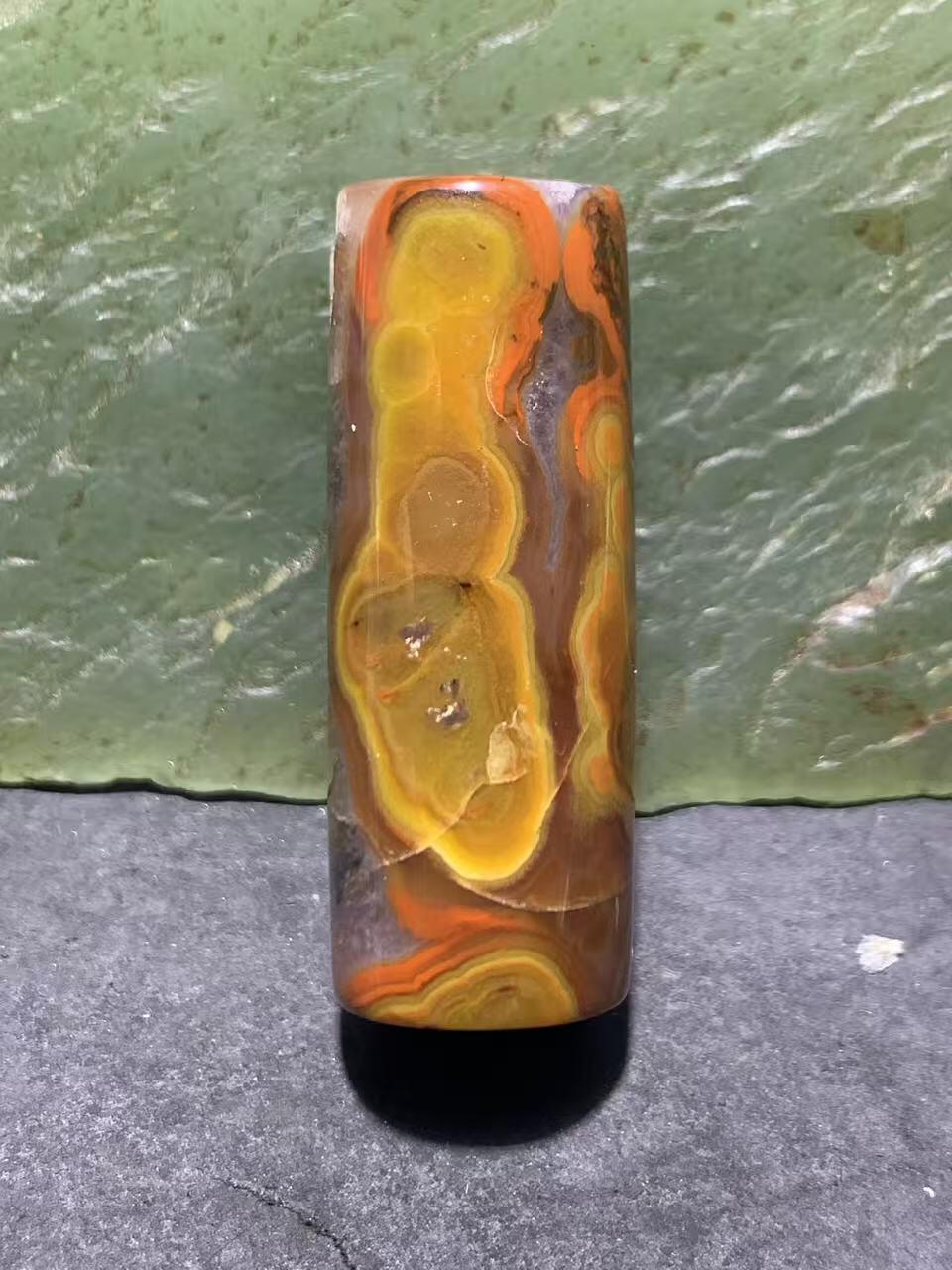 冰飘战国红玛瑙通货直桶，桶珠一颗！