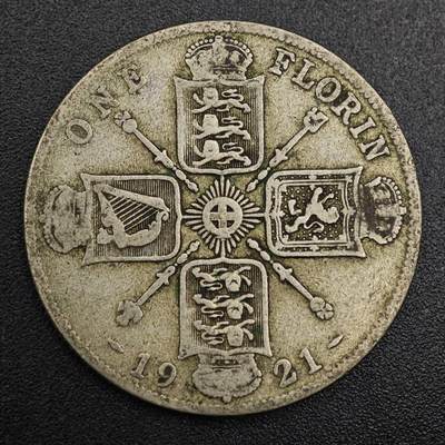 【淘币小摊】实时拍第七百九十六拍   小银币场   满百包邮可预留二周 每周一统一发货   - 英国1921年乔治五世弗洛林银币