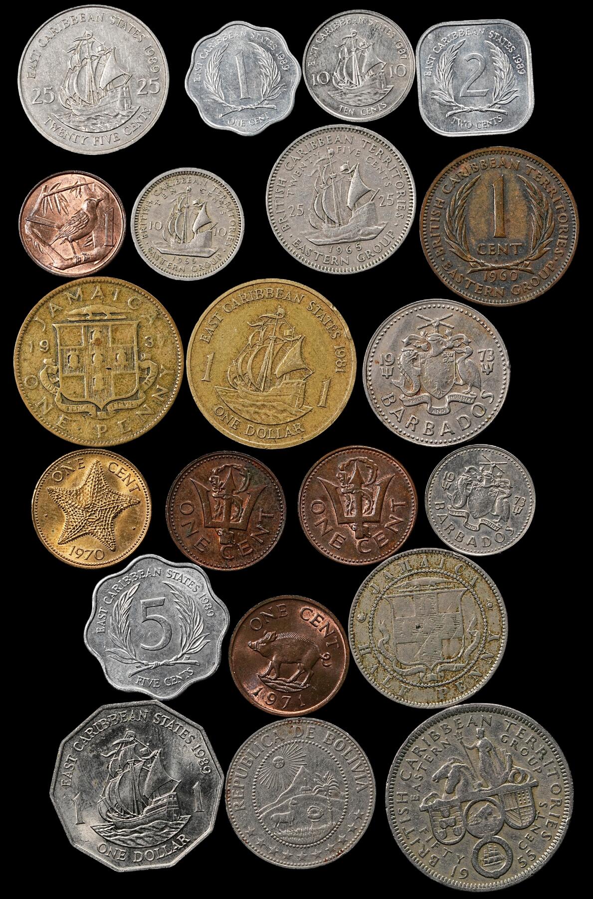修遠堂世界钱币第九十三期 英属，英联邦加勒比地区硬币一组 部分未流通