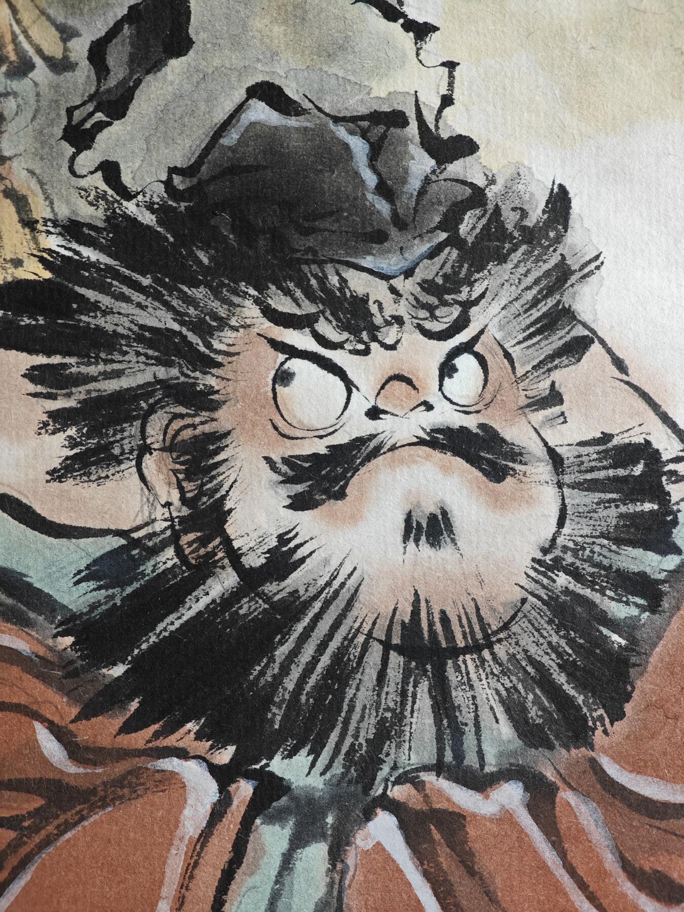 白泽拍卖卡牌手绘专场第28期（细雨生寒、寻梅闻香） 2025 马马手绘画 钟馗纳福 尺寸：21cm*30cm