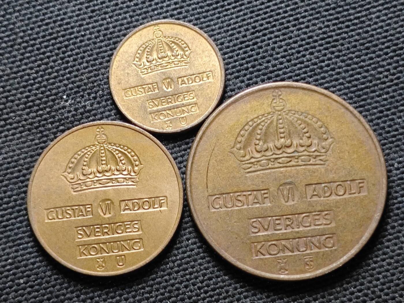 KK钱币收藏小铺  第370场  2月预留时间 周末发货  瑞典铜币大小面值一组