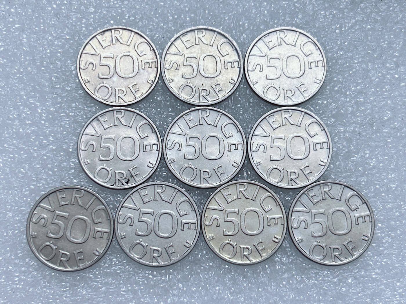 第一海外回流一元起拍收藏 散集专场  第266期 瑞典50欧尔硬币 10枚 原光好品