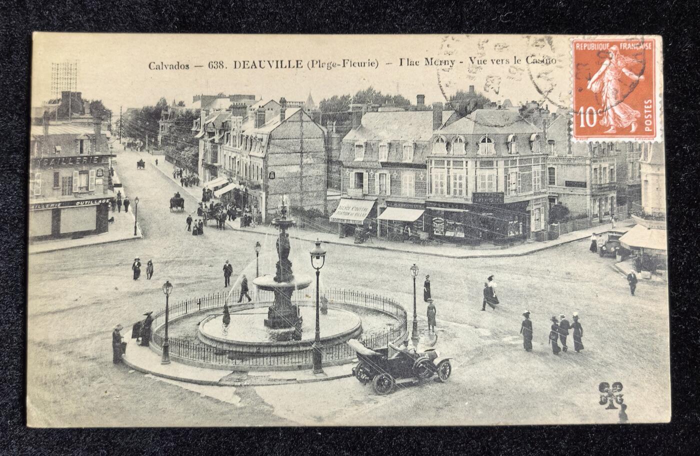 法国 20世纪早期 多维尔尼埃梅广场 老明信片一张