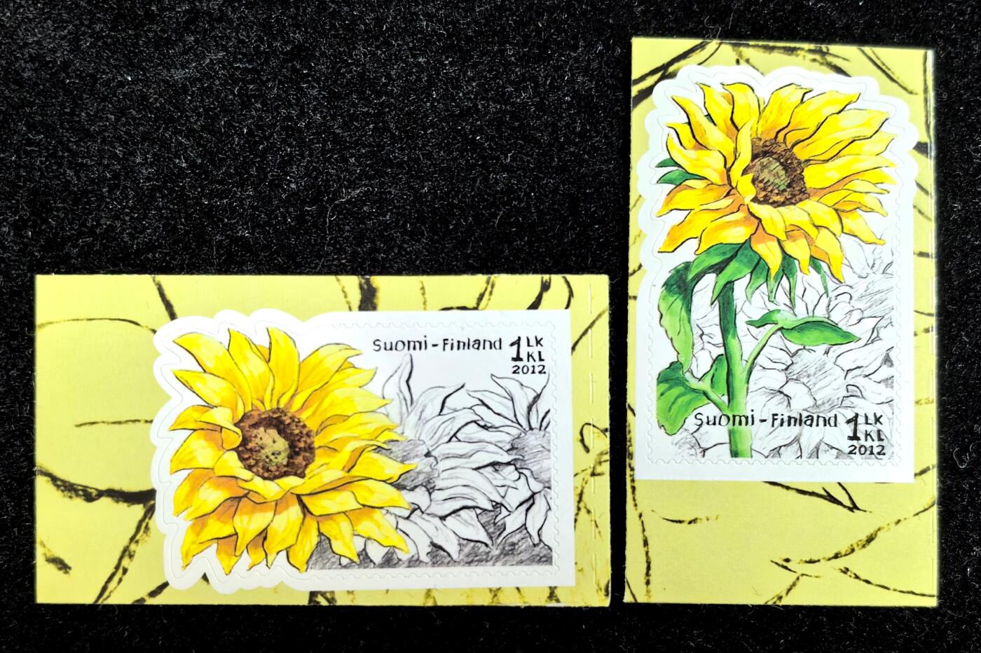 Q01 芬兰 2012年 植物花卉 向日葵 不干胶邮票5全