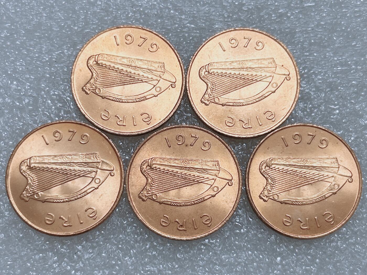 第一海外回流一元起拍收藏 散集专场  第266期 爱尔兰1979年2便士硬币5枚 原光美品