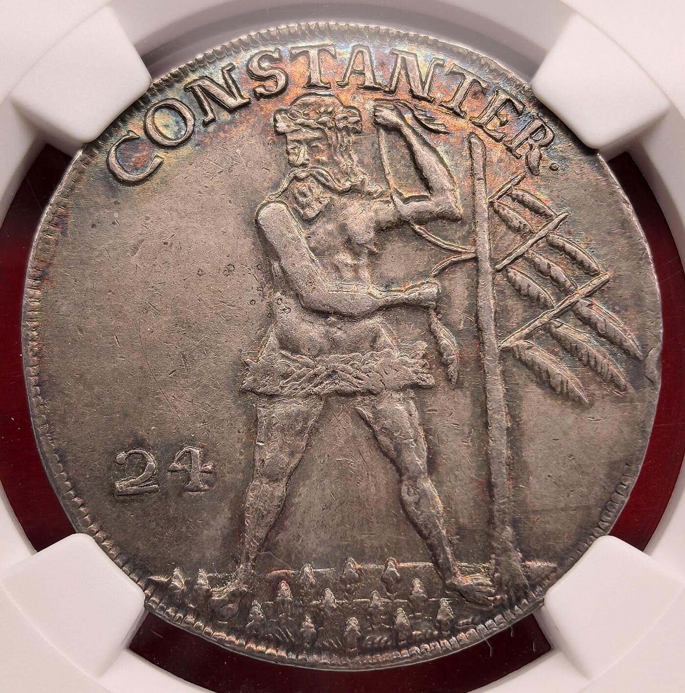 泉海漫舟·凡希社世界钱币微拍第三百十四期 1705德国不伦瑞克沃尔芬堡野人24MG大银NGC-AU55