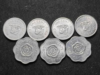 KK钱币收藏小铺  第370场  2月预留时间 周末发货 -  塞舌尔1/2分纪念币 一组7枚