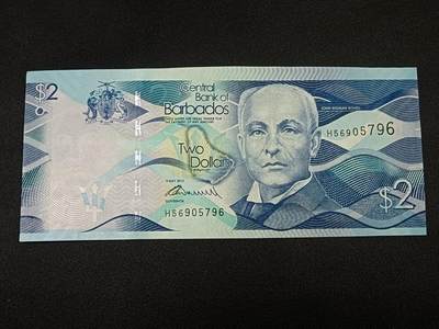 【游宝拍卖】乙巳蛇年86期  - 巴巴多斯-2元【2013年 全新UNC】