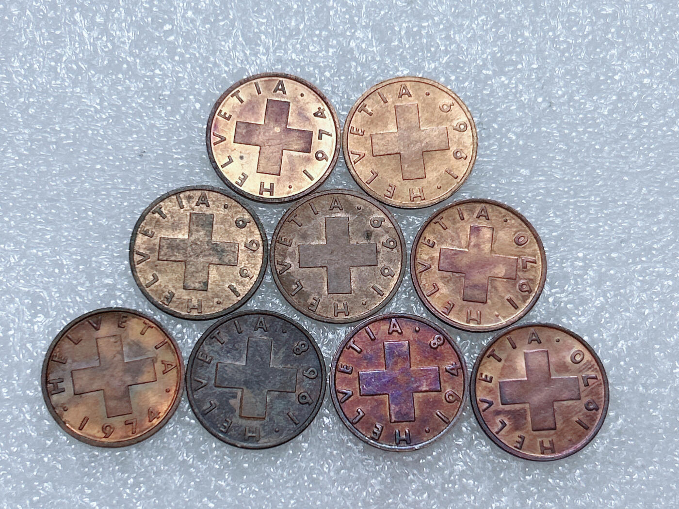 第一海外回流一元起拍收藏 散集专场  第266期 瑞士2分硬币 9枚