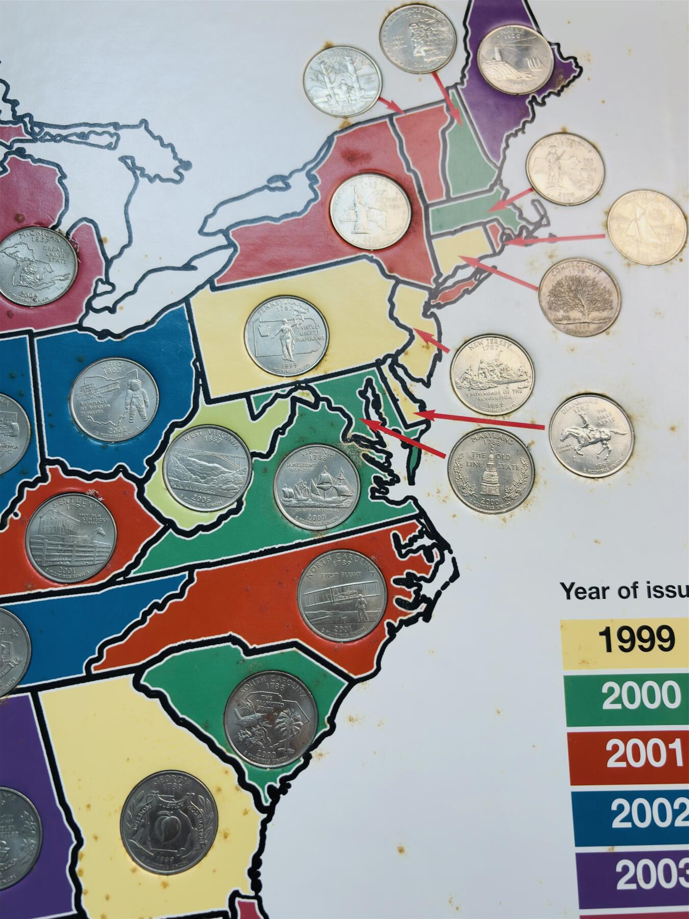 文馨钱币收藏第 281 场，【 长期接收代拍品】银元，银币，套币，纸币专场（本场截拍后休息三天，19 号发货） 美国州币一册 50 枚套币，收藏一步到位，册子很大很重