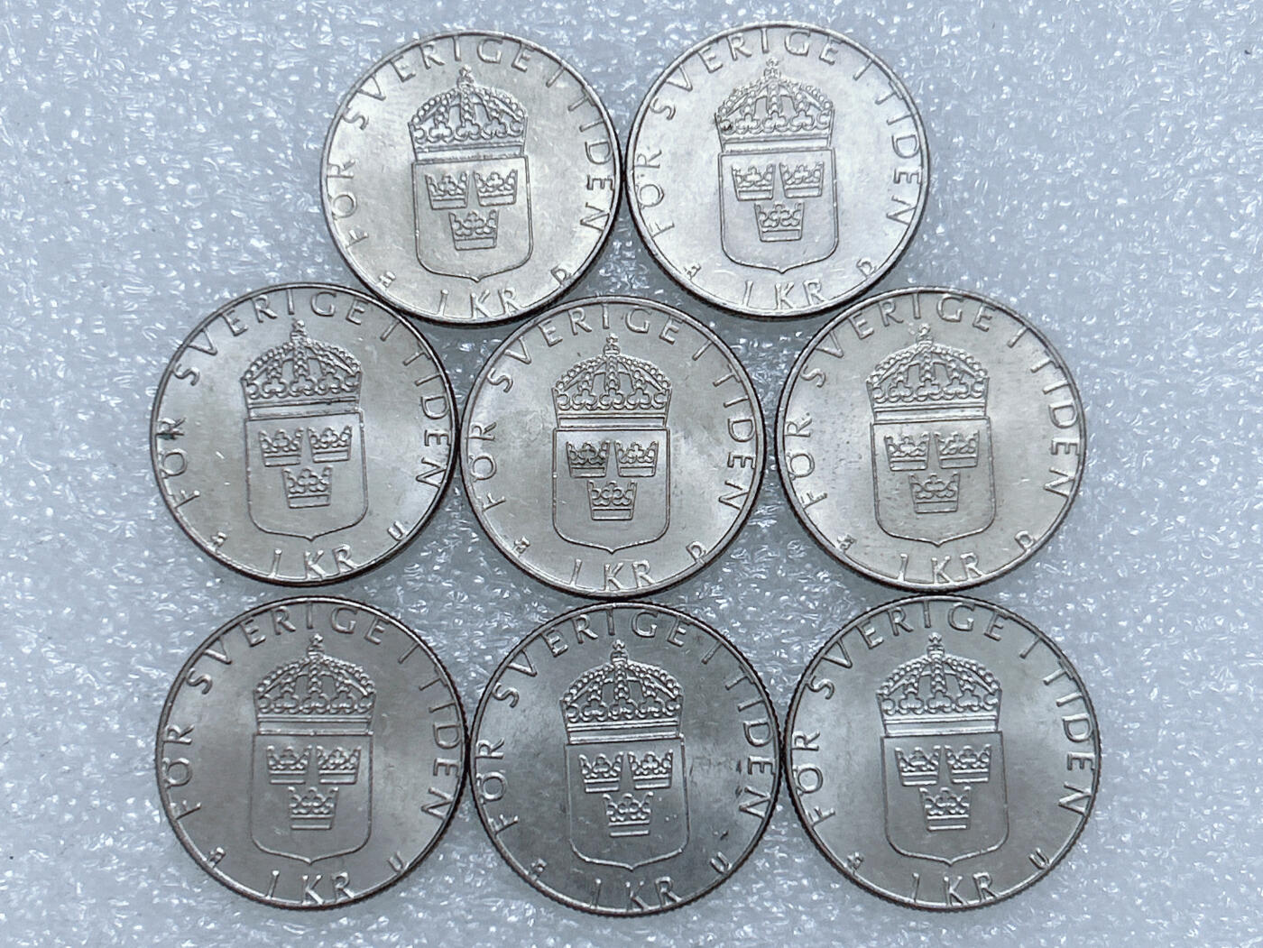 第一海外回流一元起拍收藏 散集专场  第266期 瑞典1克朗硬币8枚 原光美品