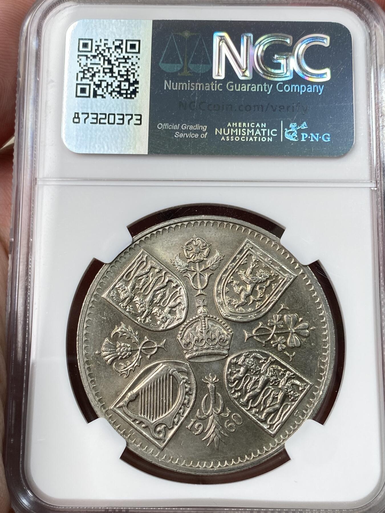 万国钱币拍卖第055期 NGC MS64 1960年英国伊丽莎白二世克朗镍币 为纪念世界博览会而铸造