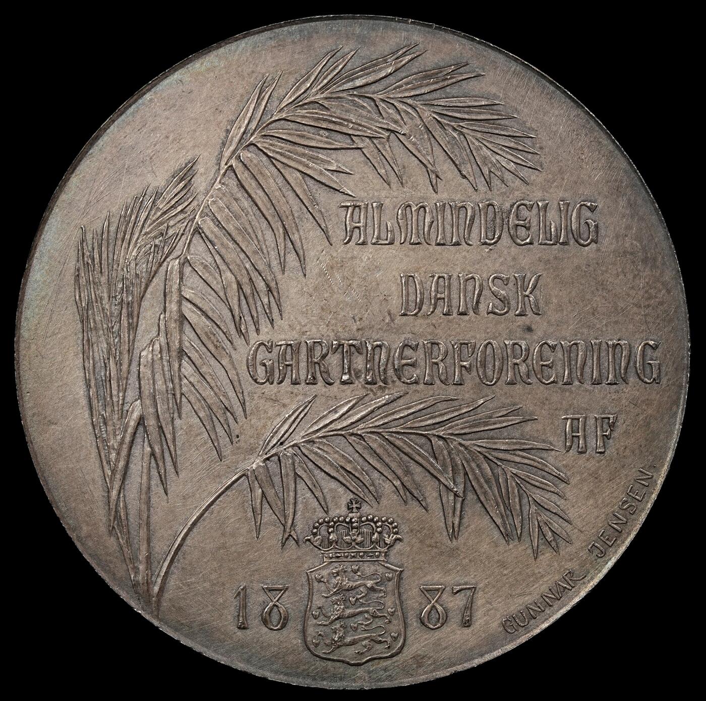 修遠堂世界钱币第九十三期 1887年丹麦园艺协会大银章 55 mm, 85.75 g