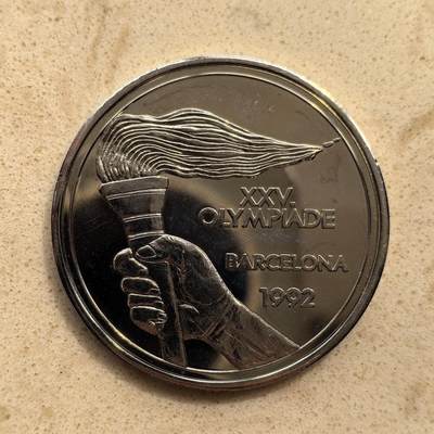 道一币馆币章第一百五十五场 - 德国1992年巴塞罗那奥运会1埃居纪念币-1