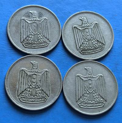 外国优质老铜币银币，周六九点倒数截拍，满百包邮，可寄存半年，喜欢朋友微信扫描二维码可直接参拍 - 埃及1967年10皮阿斯特共4枚