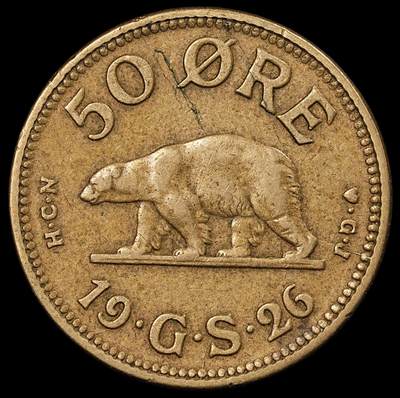 修遠堂世界钱币第九十三期 - 1926年格陵兰50欧尔