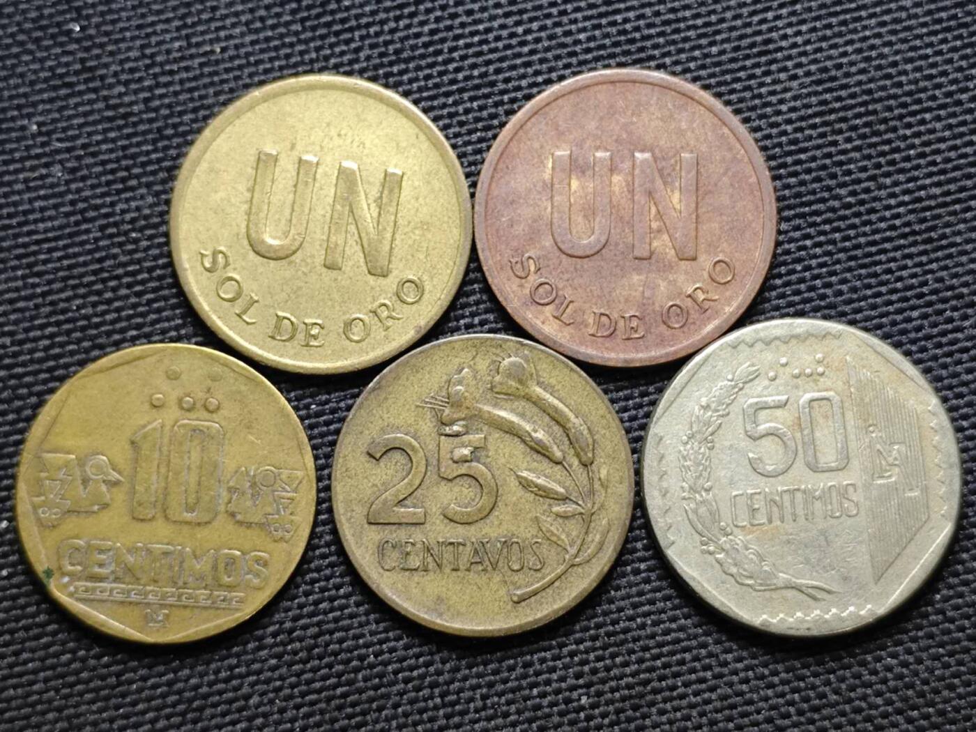 KK钱币收藏小铺  第370场  2月预留时间 周末发货  秘鲁一组5枚