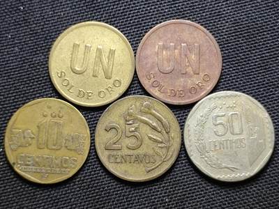 KK钱币收藏小铺  第370场  2月预留时间 周末发货 -  秘鲁一组5枚