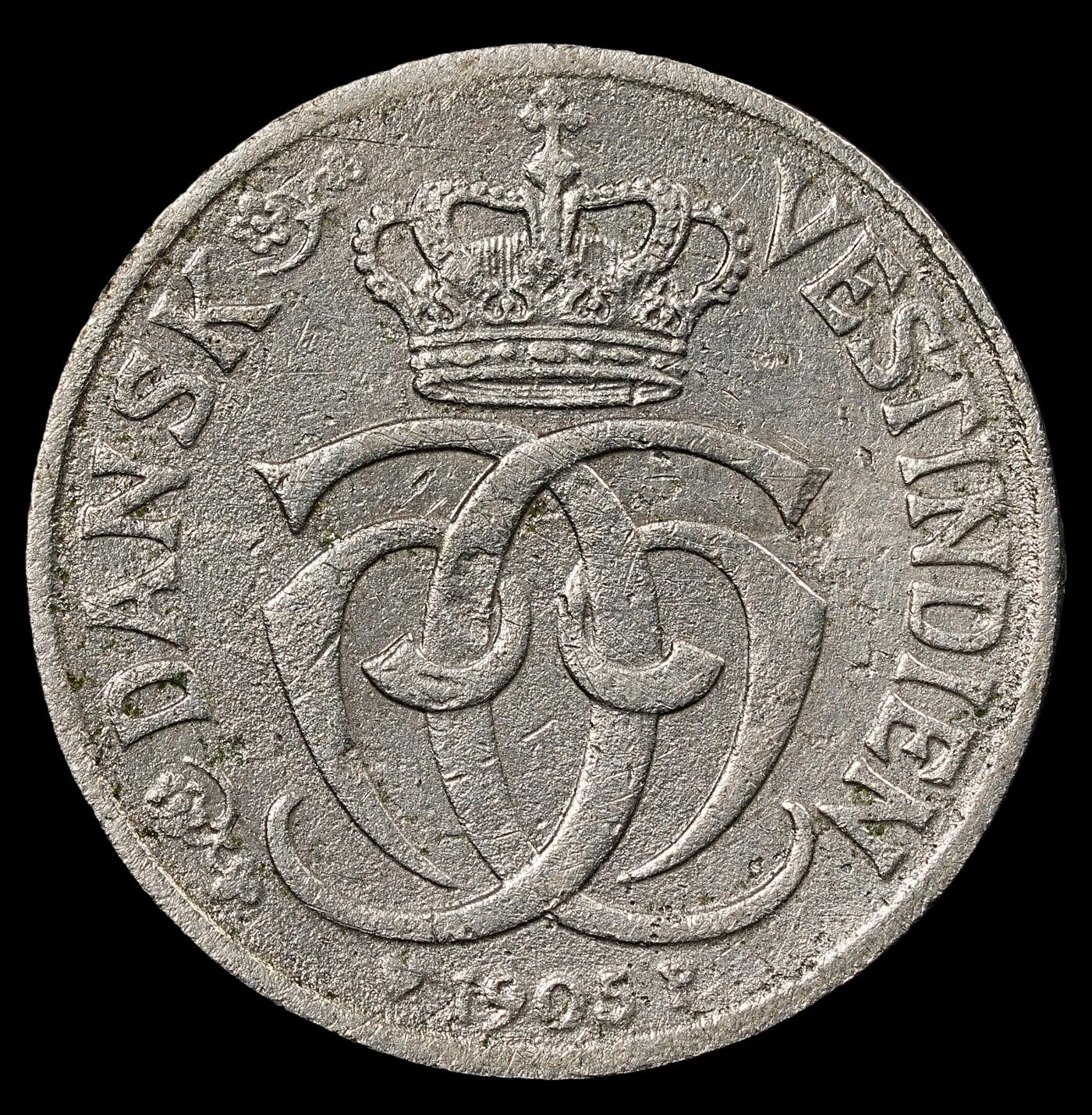 修遠堂世界钱币第九十三期 丹属西印度银币铜币各一枚 腐蚀或磕碰划痕 品差