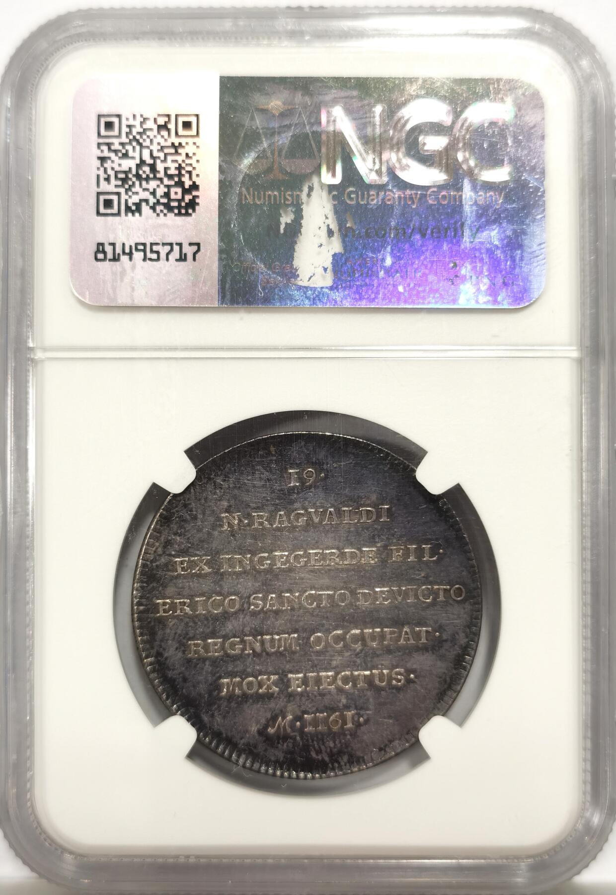 博洋堂世界钱币拍卖第146期（全场包邮） NGC MS64 十八世纪中叶无年份瑞典马格努斯二世币型章，强镜面感高浮雕，制作极为精良，十八世纪北欧的极致铸造工艺，原味酱彩状态非常出色，非常少见的品种