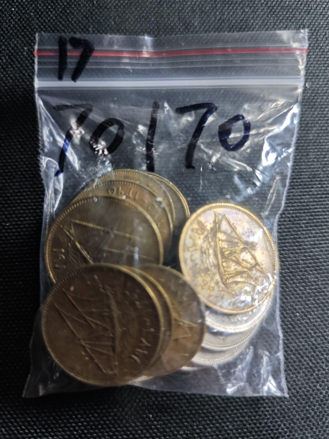 KK钱币收藏小铺  第370场  2月预留时间 周末发货  科威特20/10费尔一组17枚