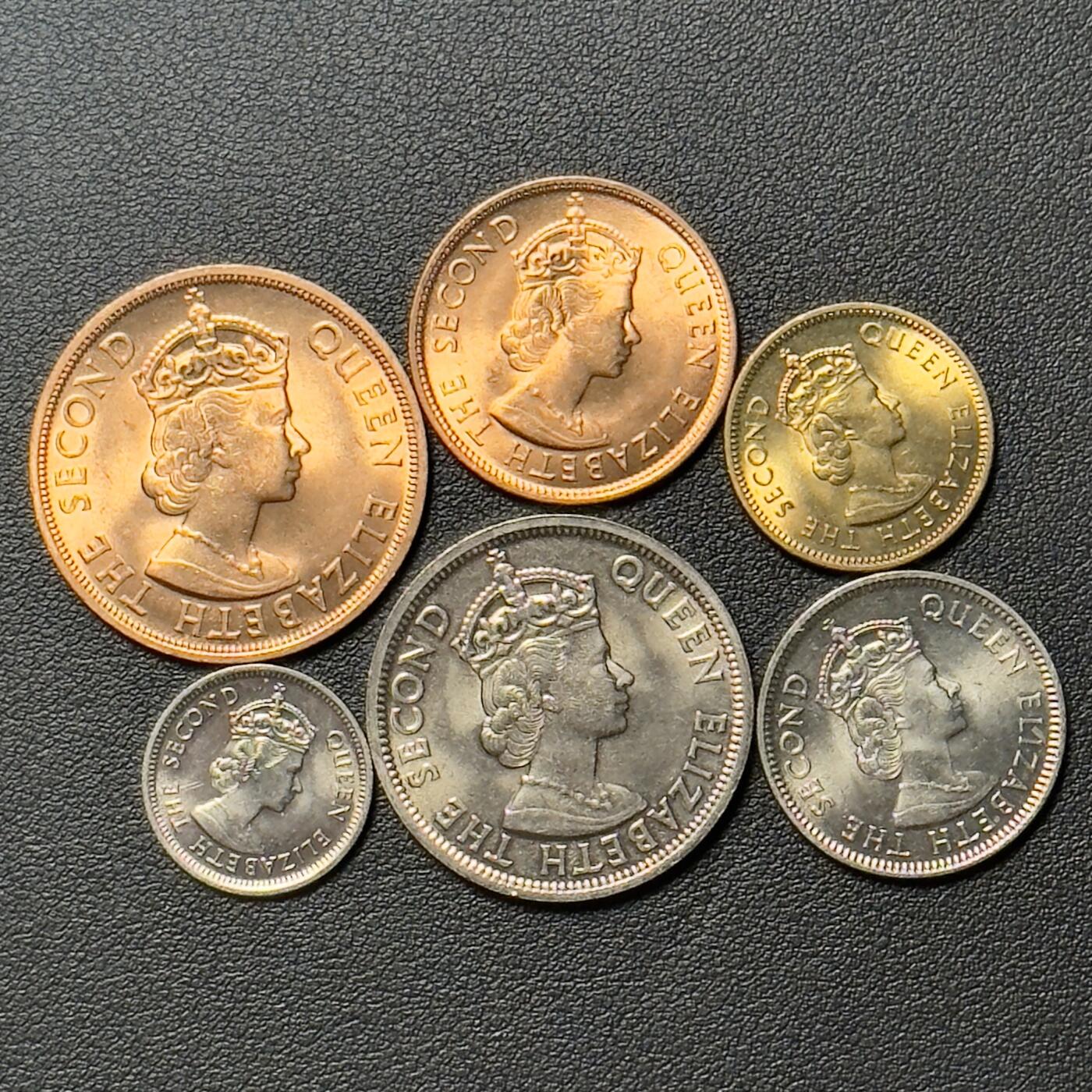 ＜小葵钱铺＞第65期·散币·银币场·满200包邮，不寄存·17号发货 东加勒比1965年套币6枚