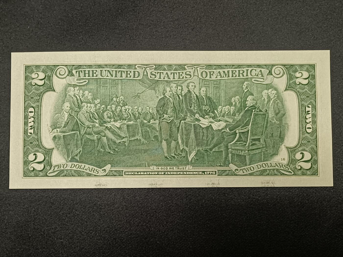 【游宝拍卖】乙巳蛇年86期  美国-2美元【SERIES-2017A L12旧金山 全新UNC】