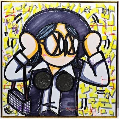 白泽拍卖卡牌手绘专场第28期（细雨生寒、寻梅闻香） - 2023 waiwai手绘色纸 摇滚崽  waiwai亲签