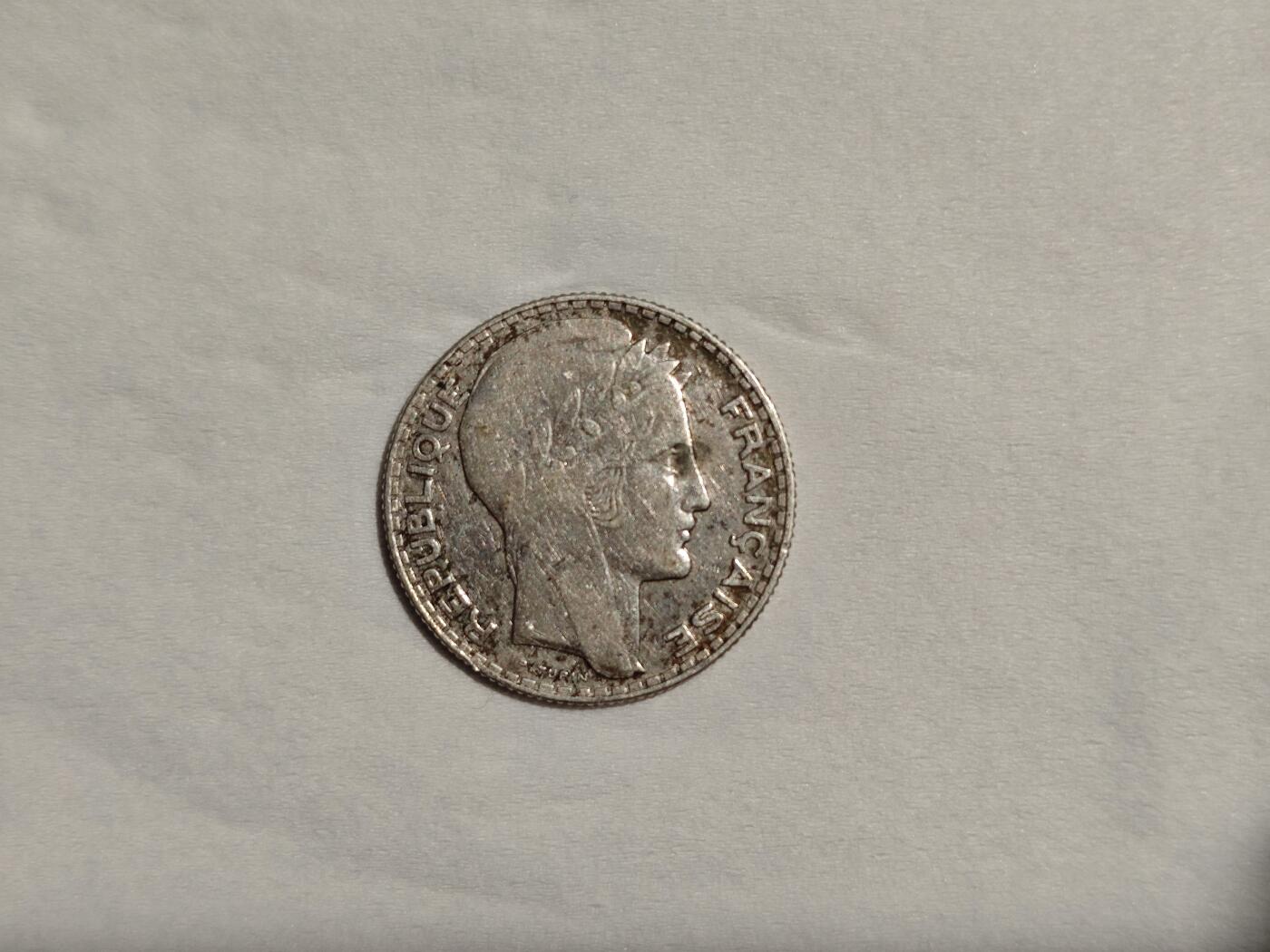 法国 银币 10法郎 谷物女神 1934年