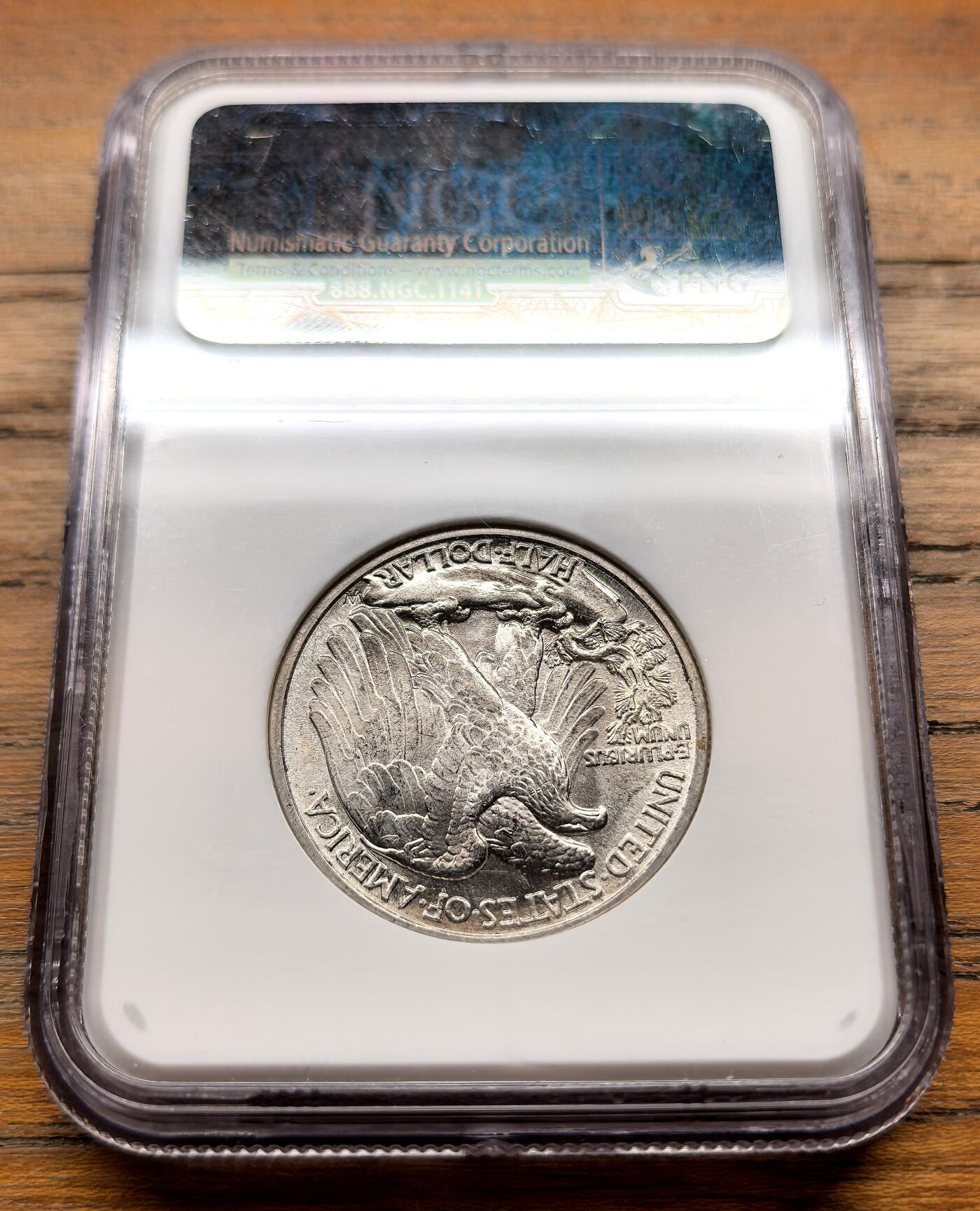 泉海漫舟·凡希社世界钱币微拍第三百十四期 1942美国行走女神50分银币NGC-MS63