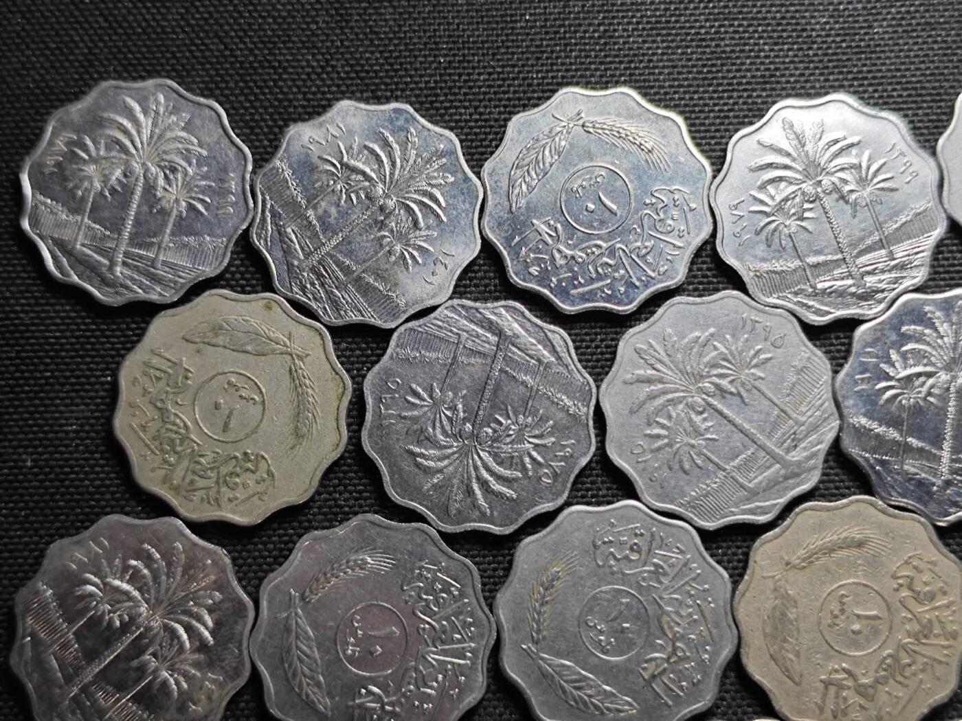 KK钱币收藏小铺  第370场  2月预留时间 周末发货  伊拉克10费尔一组23枚