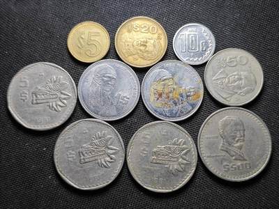KK钱币收藏小铺  第370场  2月预留时间 周末发货 -  墨西哥一组10枚