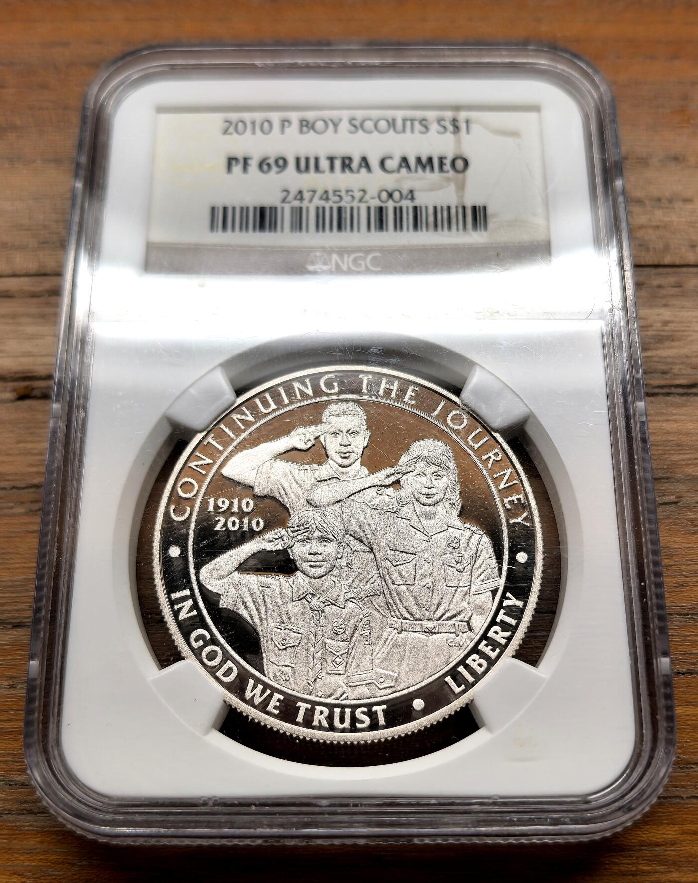 泉海漫舟·凡希社世界钱币微拍第三百十四期 2010美国童子军纪念Dollar大银精铸NGC-PF69UC