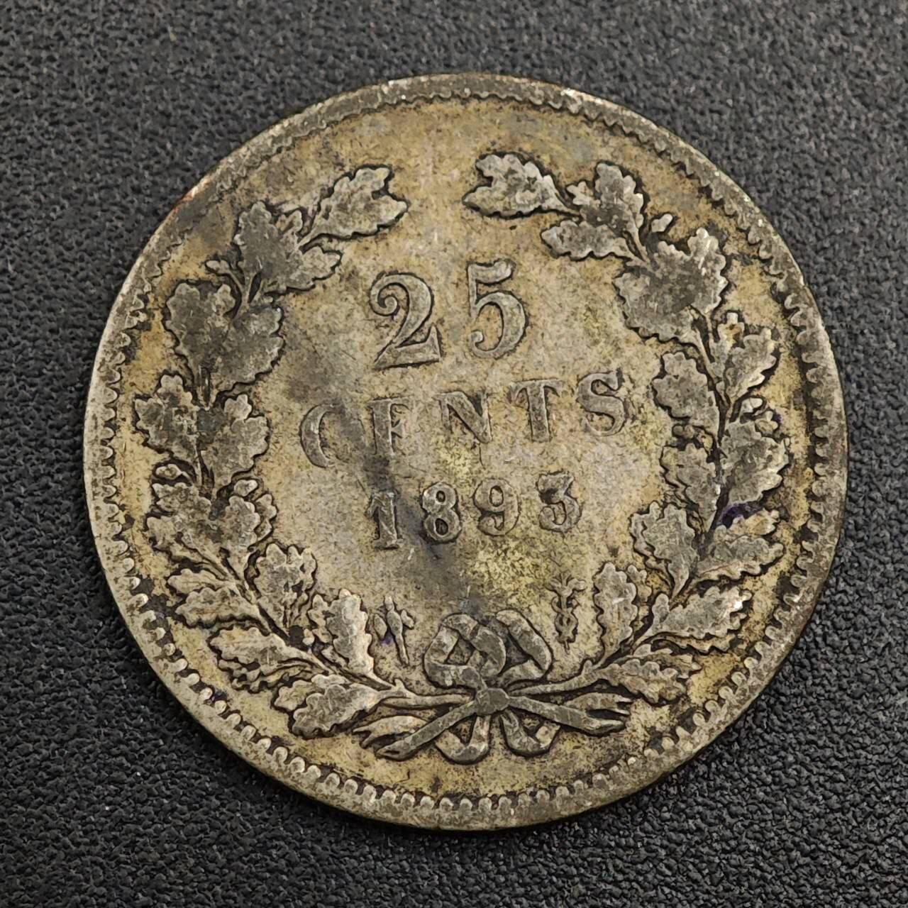 【淘币小摊】实时拍第七百九十六拍   小银币场   满百包邮可预留二周 每周一统一发货   荷兰1893年25分银币萝莉头少见