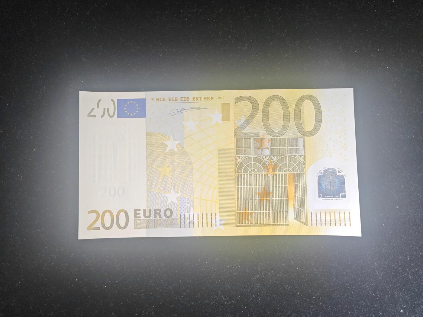 欧盟 一签 稀有U冠 法国版 200欧 全新UNC