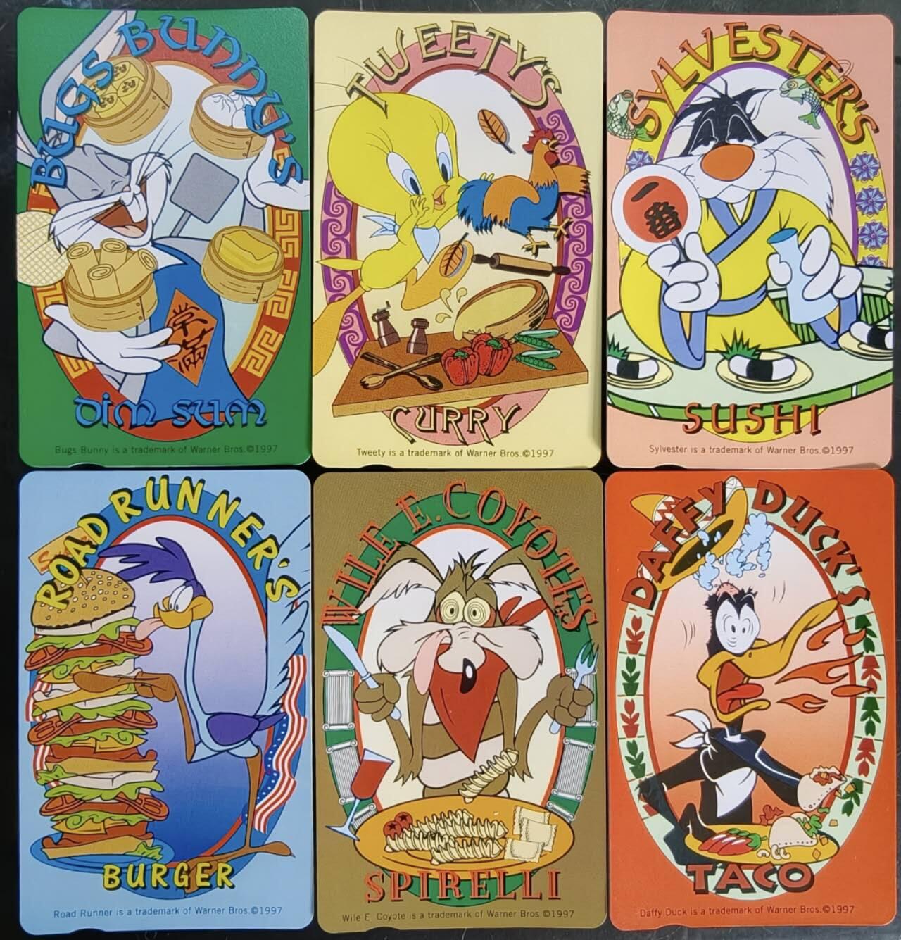 公藏第58期裸卡拍卖 香港欧特佳新卡【华纳卡通-美食主题】6全好品。