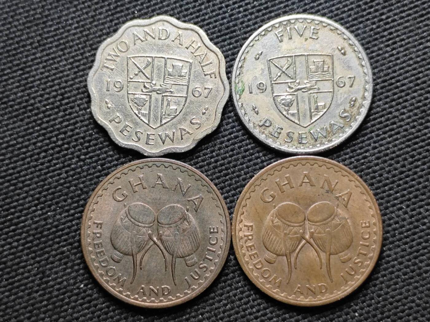 KK钱币收藏小铺  第370场  2月预留时间 周末发货  加纳一组4枚