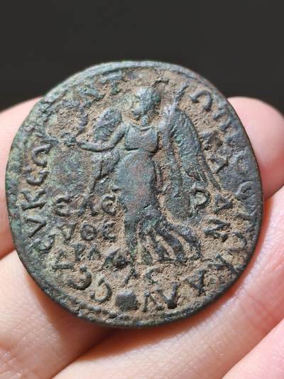 超大型章型铜币！卡吕卡德诺斯节 罗马帝国戈尔迪安三世大铜币 小亚的塞琉西亚城造币环写有纪念性铭文 背面是胜利女神 不容错过的优质钱币！