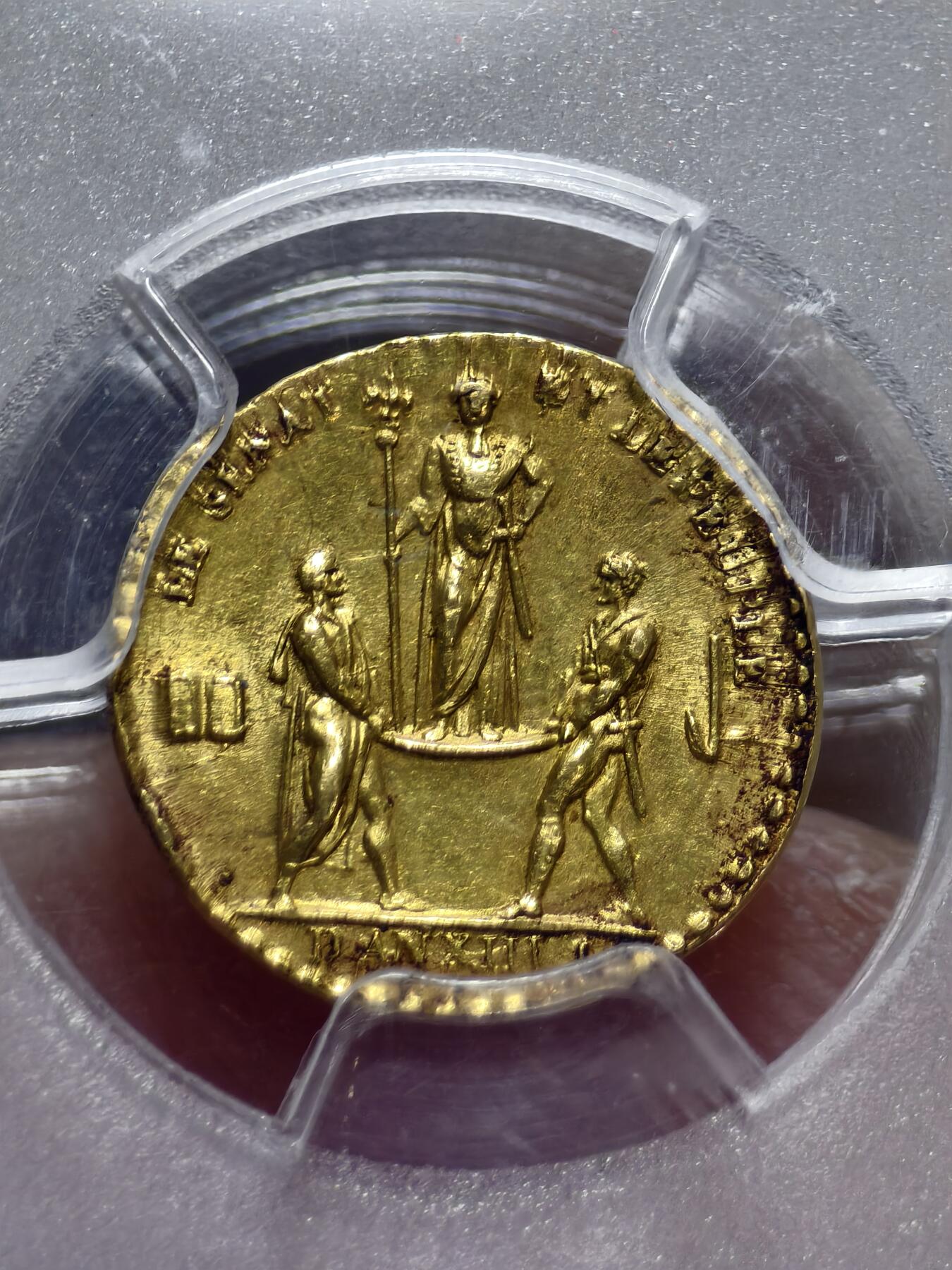 PCGS-MS62法国1804年拿破仑加冕纪念金章原铸抛撒章