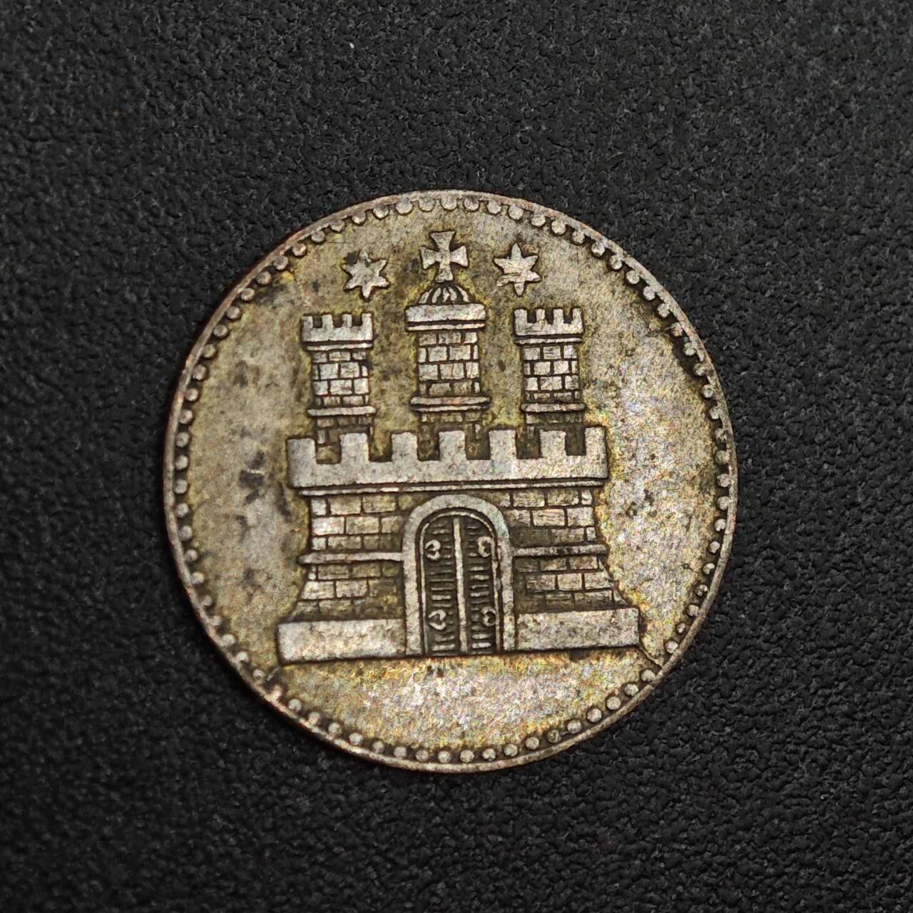 【淘币小摊】实时拍第七百九十六拍   小银币场   满百包邮可预留二周 每周一统一发货   德国汉堡1855年1德令小银币