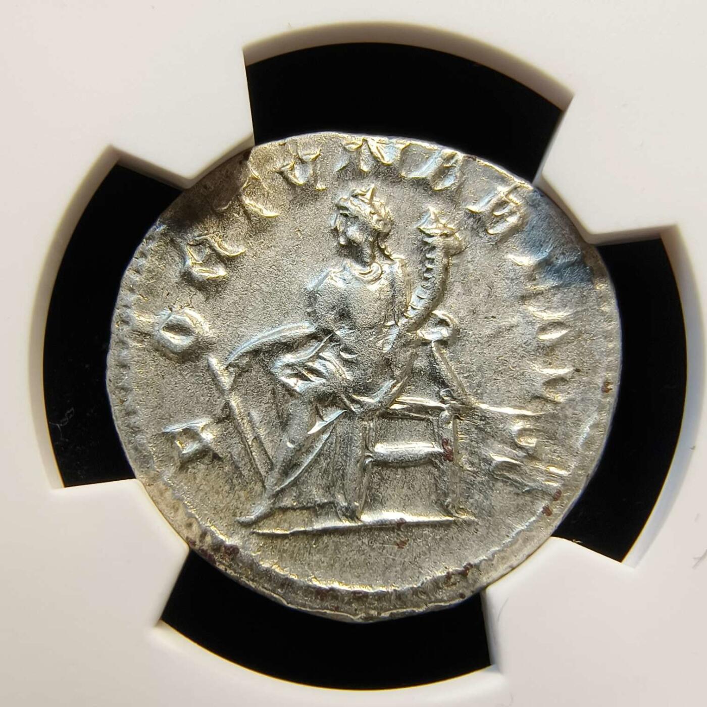 七河·世界钱币杂件水晶矿标小拍（总第28期） （381）k519 古罗马帝国银币 戈尔迪安三世 华夏评级AU50 