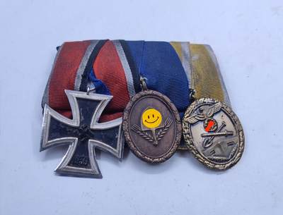 红色经典收藏拍卖专场第31期 - 德国（1939）三联联挂 二级铁十字勋章/帝国劳工阵线服役奖章/西线防御奖章 礼服挂