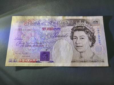 11月15号晚上8点 外国纸币自动截拍第58场 - 欧洲 英国 E序列20镑纸币 首签 1991年皇冠版