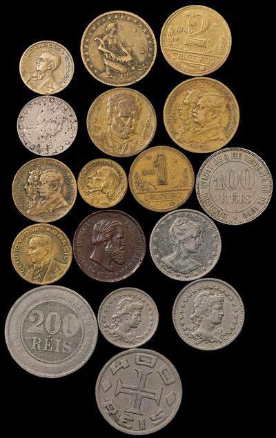 修遠堂世界钱币第九十三期 - 巴西旧硬币一组 少量有磕碰等