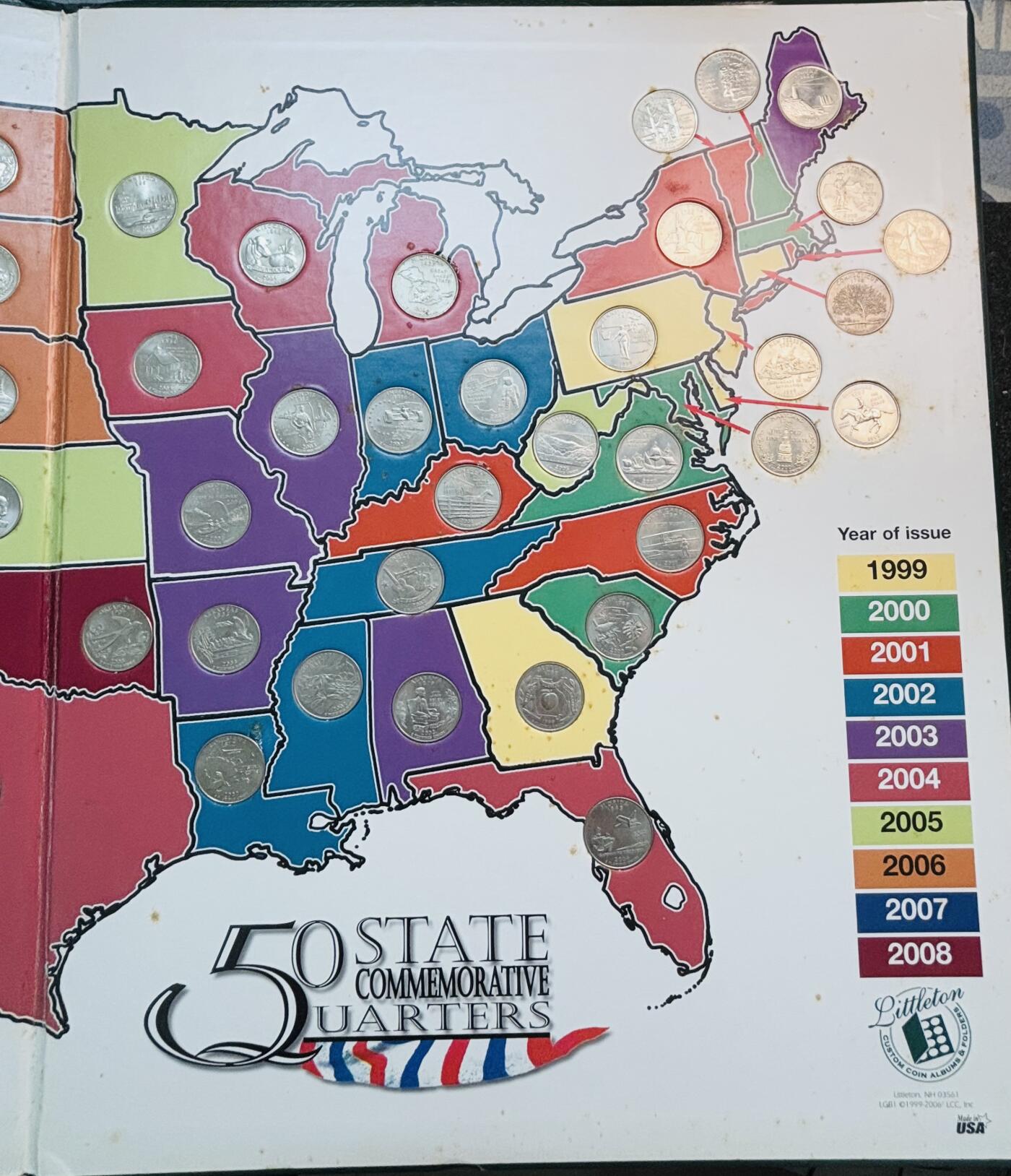 文馨钱币收藏第 281 场，【 长期接收代拍品】银元，银币，套币，纸币专场（本场截拍后休息三天，19 号发货） 美国州币一册 50 枚套币，收藏一步到位，册子很大很重