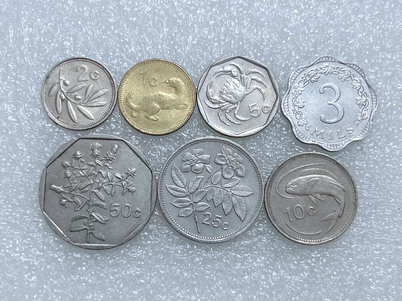 第一海外回流一元起拍收藏 散集专场  第266期 马耳他硬币 7枚 好品