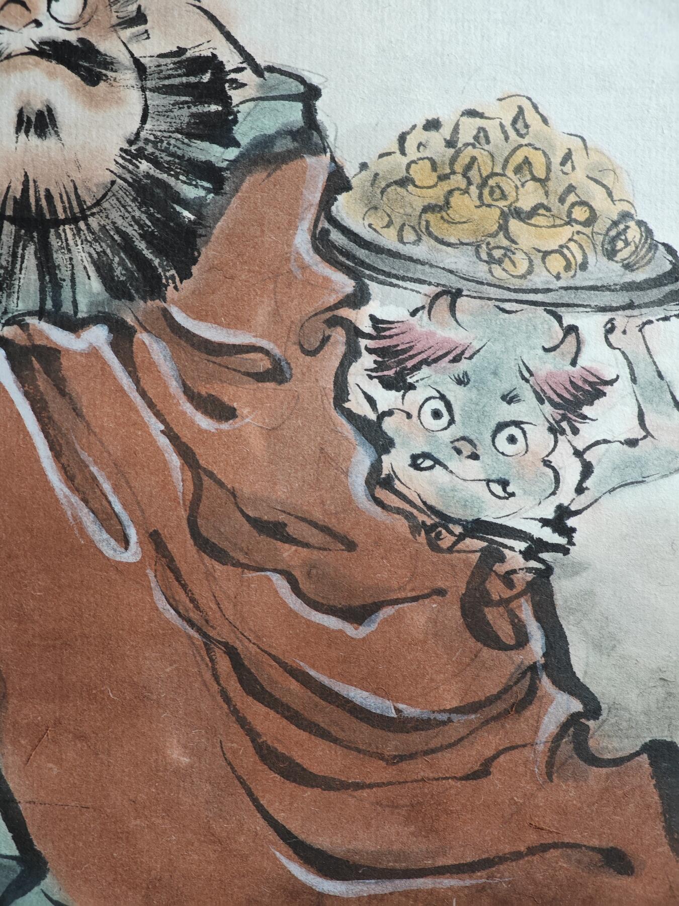 白泽拍卖卡牌手绘专场第28期（细雨生寒、寻梅闻香） 2025 马马手绘画 钟馗纳福 尺寸：21cm*30cm