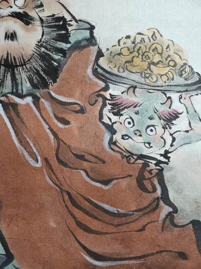 白泽拍卖卡牌手绘专场第28期（细雨生寒、寻梅闻香） 2025 马马手绘画 钟馗纳福 尺寸：21cm*30cm