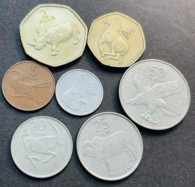 文馨钱币收藏第 281 场，【 长期接收代拍品】银元，银币，套币，纸币专场（本场截拍后休息三天，19 号发货） - 博茨瓦纳 7 枚套币